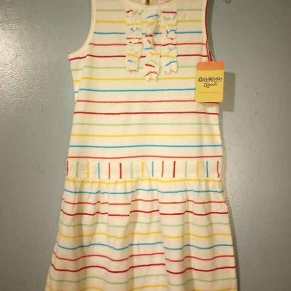 ✨NWT Oshkosh striped sleeveless dress with ruffle accent - Picture 6 of 9